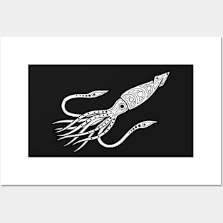 Native Inspired Squid Posters and Art